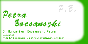 petra bocsanszki business card